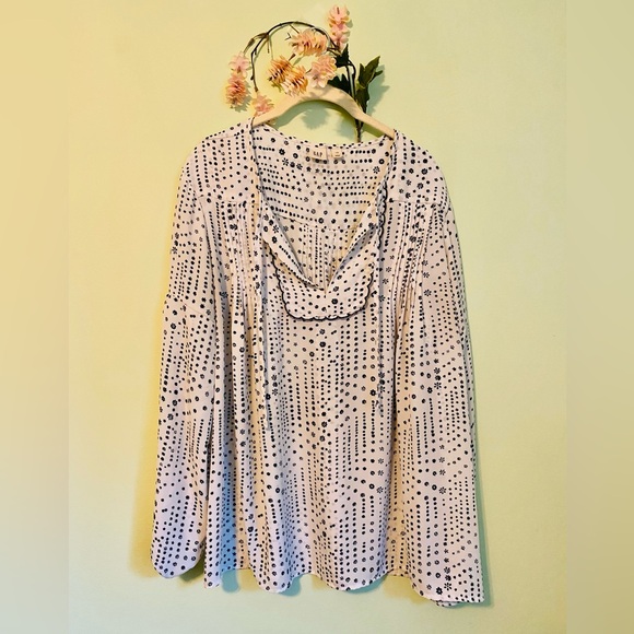 GAP blouse | Boho | white and black long sleeve | western - Picture 2 of 9